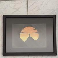 Quadro con fondo stampato in 3D e dipinto a mano