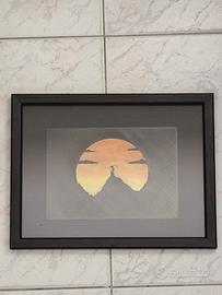 Quadro con fondo stampato in 3D e dipinto a mano