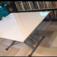 Tavolo bianco sala/cucina rotelle trasformabile