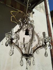 Antico lampadario Maria Teresa a 3 archi 3+1 luce