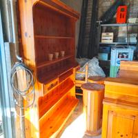 mobile bar pino di Svezia massello con due sgabell