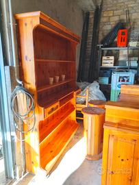mobile bar pino di Svezia massello con due sgabell