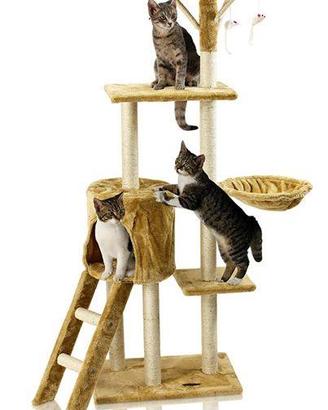 Tiragraffi Gatto 140cm NUOVO IMBALLATO con Cucce e