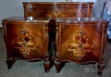 Trittico camera da letto classico Comò + 2 Comodi