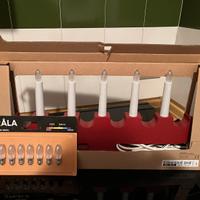 Candelabro in legno con candele elettriche