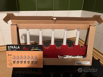 Candelabro in legno con candele elettriche