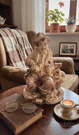 Statua uomo anziano in ceramica vintage