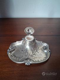 Antico calamaio Luberty, epoca anni '20, argentato