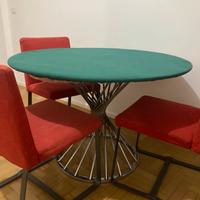 Tavolo design rotondo anni 70 con vetro fume’