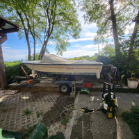 BARCA (da restaurare) Motore e Carrello basculante