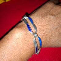 BRACCIALE ARGENTO 925 SMALTI BLU 