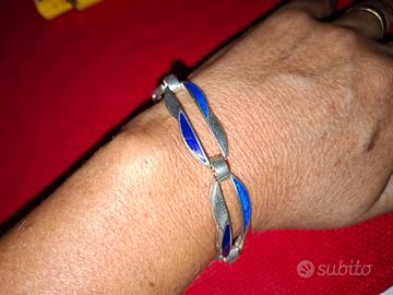 BRACCIALE ARGENTO 925 SMALTI BLU 
