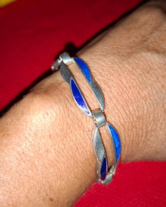 BRACCIALE ARGENTO 925 SMALTI BLU 