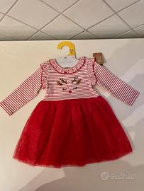 Vestitino nuovo Natale Bimba 9-12 mesi Primark