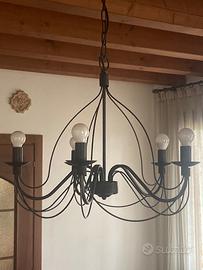 Lampadario ferro 5 luci