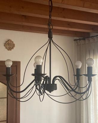 Lampadario ferro 5 luci