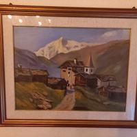 Quadro paesaggio montagna 78 cm larg, 62 cm alt