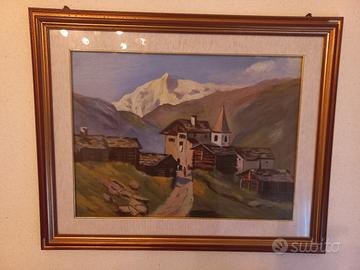 Quadro paesaggio montagna 78 cm larg, 62 cm alt