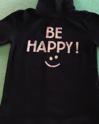 Dolcevita nero a maniche lunghe bimba, cotone, 6A