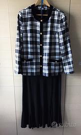 Completo :giacca a quadri bianchi e neri con gonna