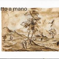 copia disegno antico paesaggio settecento veneto