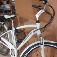 E-BIKE UOMO BIANCA BICI ELETTRICA CITTA'