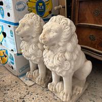 Coppia statua leoni in cemento