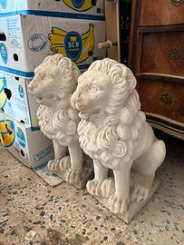 Coppia statua leoni in cemento
