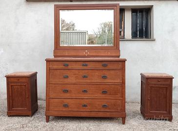 Comò- specchio- comodini fine '800 stile Umbertino
