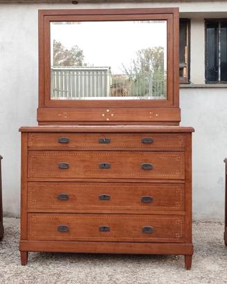 Comò- specchio- comodini fine '800 stile Umbertino