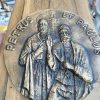 placca in bronzo Pietro e Paolo