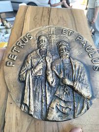 placca in bronzo Pietro e Paolo