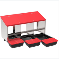 Nido per galline a 3 scomparti con cassetto uova