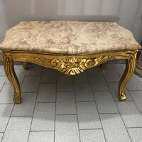 Tavolino legno marmo