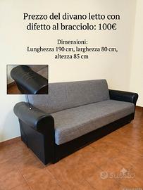 Divano Letto 3 Posti – Grigio/Nero