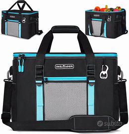 INSMEER Borsa Termica 50L Morbida, Grigio/Blu