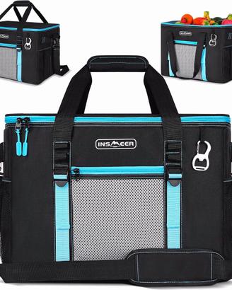 INSMEER Borsa Termica 50L Morbida, Grigio/Blu