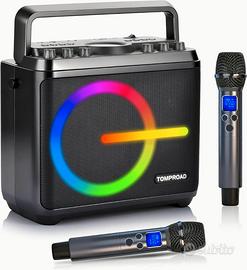 Macchina per Karaoke con 2 Microfoni, 120W