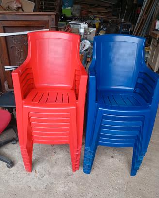 8 sedie da giardino colore blù 