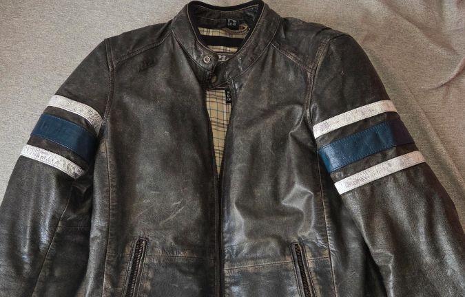 Giubbotto moto in pelle