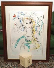 TRECCANI litografia 76/100 in cornice con certific