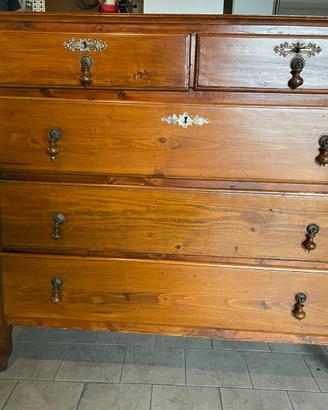 Comò cassettone antico in legno massello