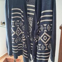 cardigan blu e bianco
