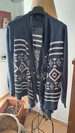cardigan blu e bianco