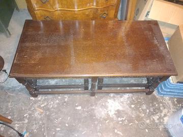 tris tavolini salvaspazio legno massiccio tornito