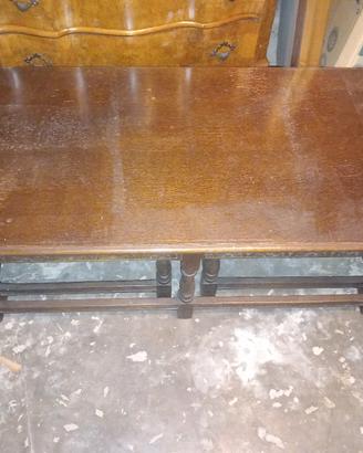 tris tavolini salvaspazio legno massiccio tornito
