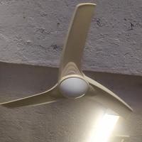 Ventola a pale con lampada in opaline 