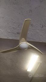 Ventola a pale con lampada in opaline 