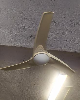 Ventola a pale con lampada in opaline 