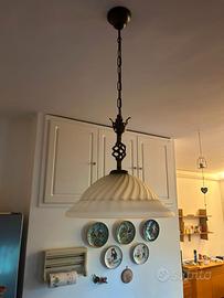 lampadari a sospensione in vetro e rame a mano